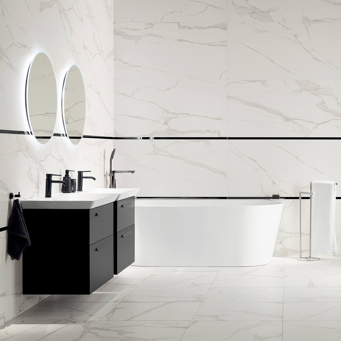 Bonella wit 60x60cm marmerlook tegel