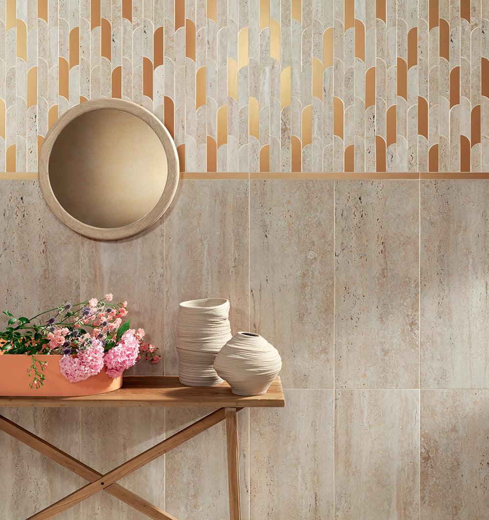 Tissue goud/beige 29,8x27,2 decortegel - Tubadzin