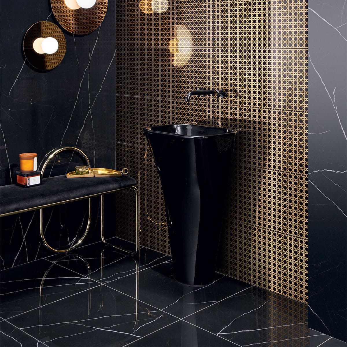 Black Pulpis glans 120x120cm tegel - Tubadzin