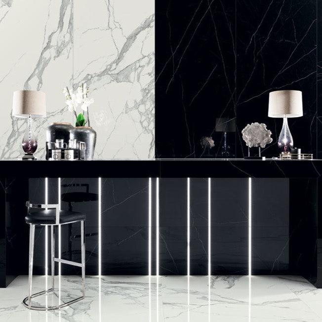 Black Pulpis glans 120x120cm tegel - Tubadzin